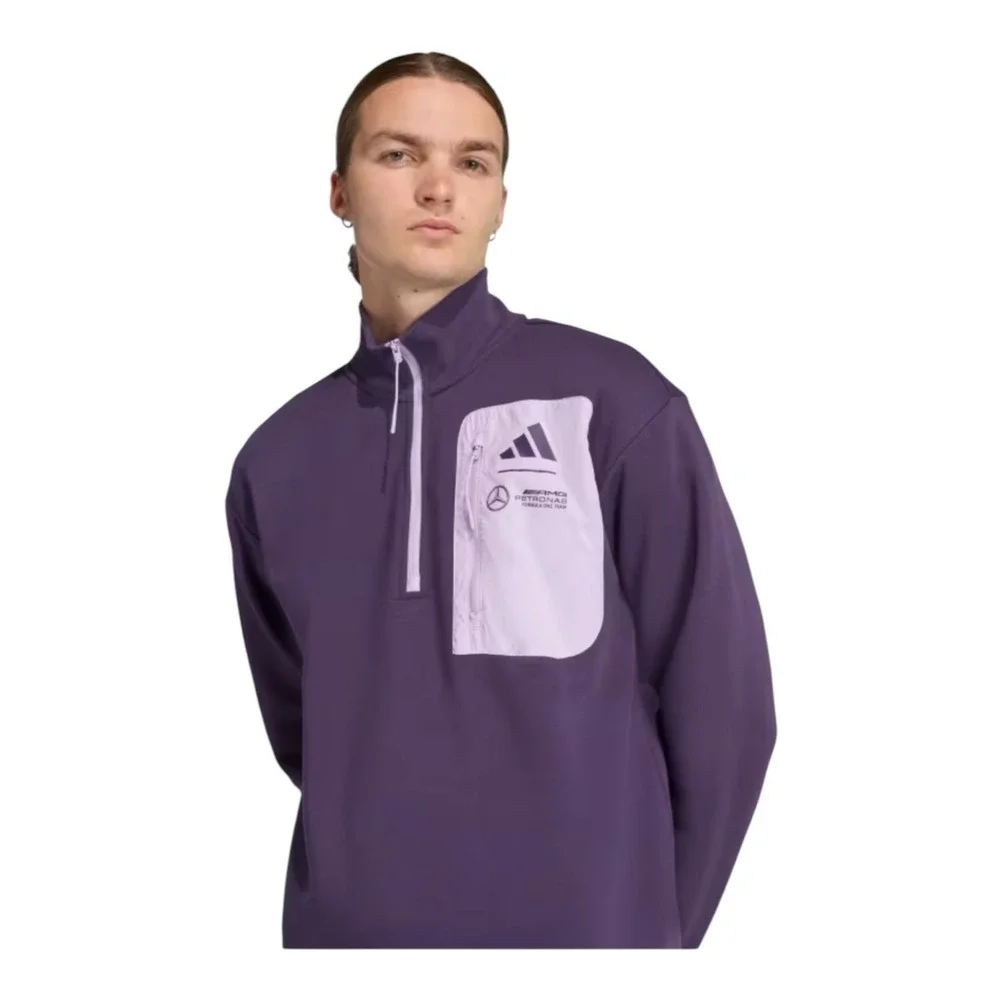 adidas Mercedes AMG Petronas F1 Quarter Zip Pullover Mens Large NWT JX8815